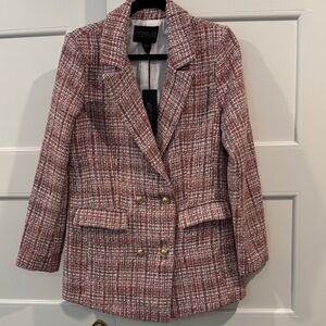 Rachel Zoe Women's Pink Tweed Blazer Size Medium NEW